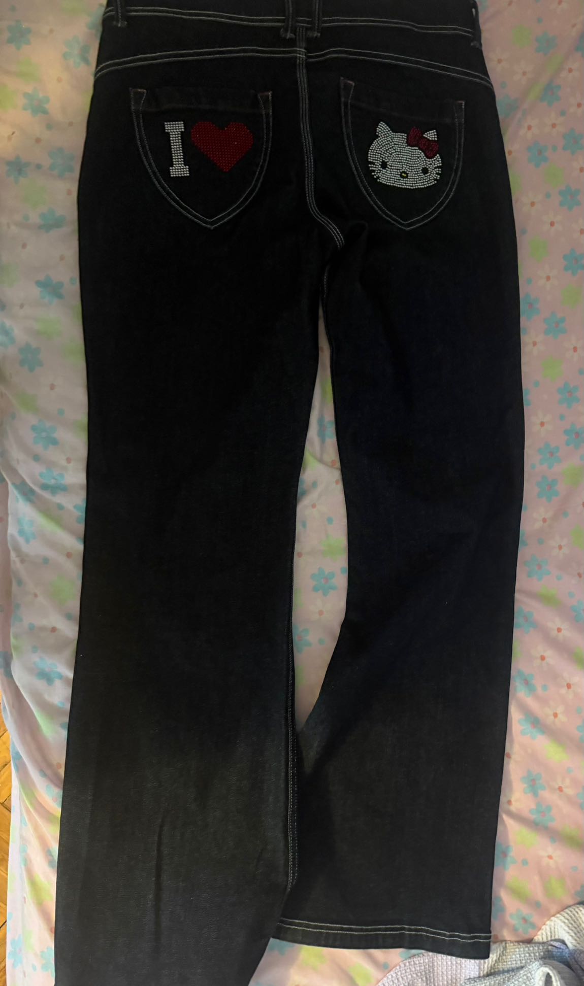 Hellokitty Desenli y2k Jean Pantolon — görsel 3/3