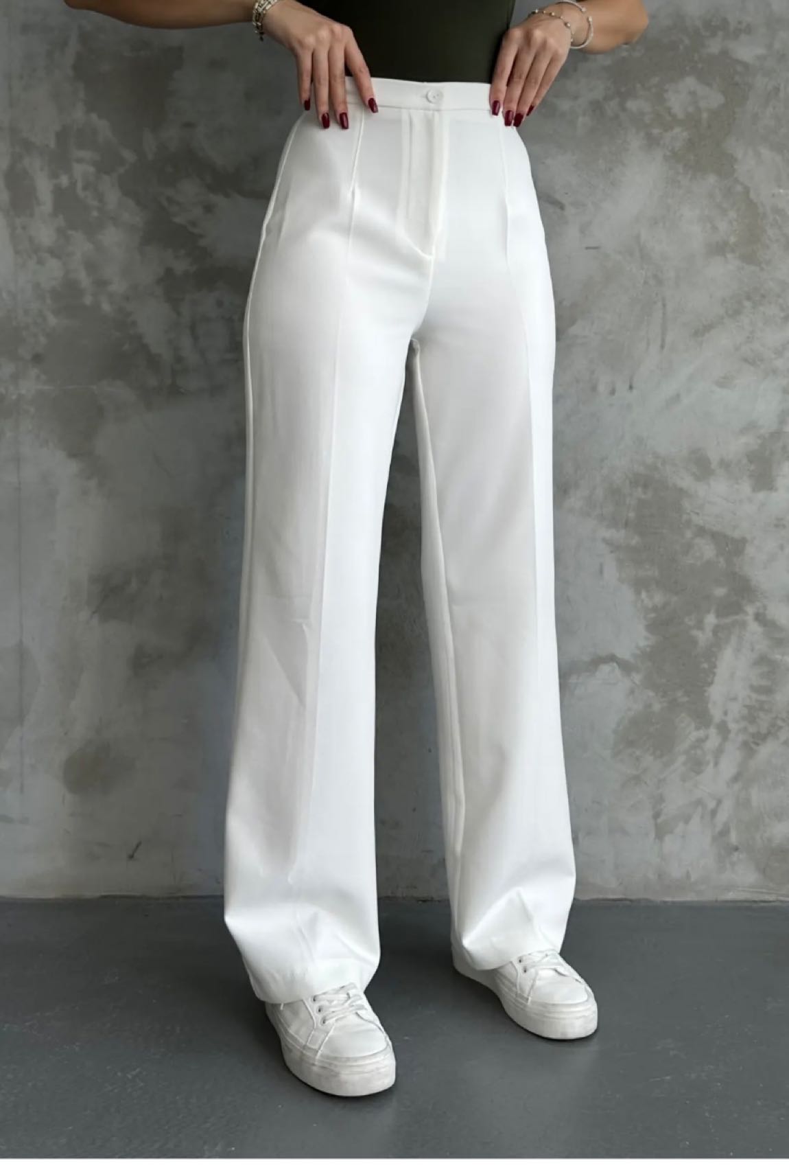 #Beyaz #Geniş #Paça #Pantolon — görsel 2/4