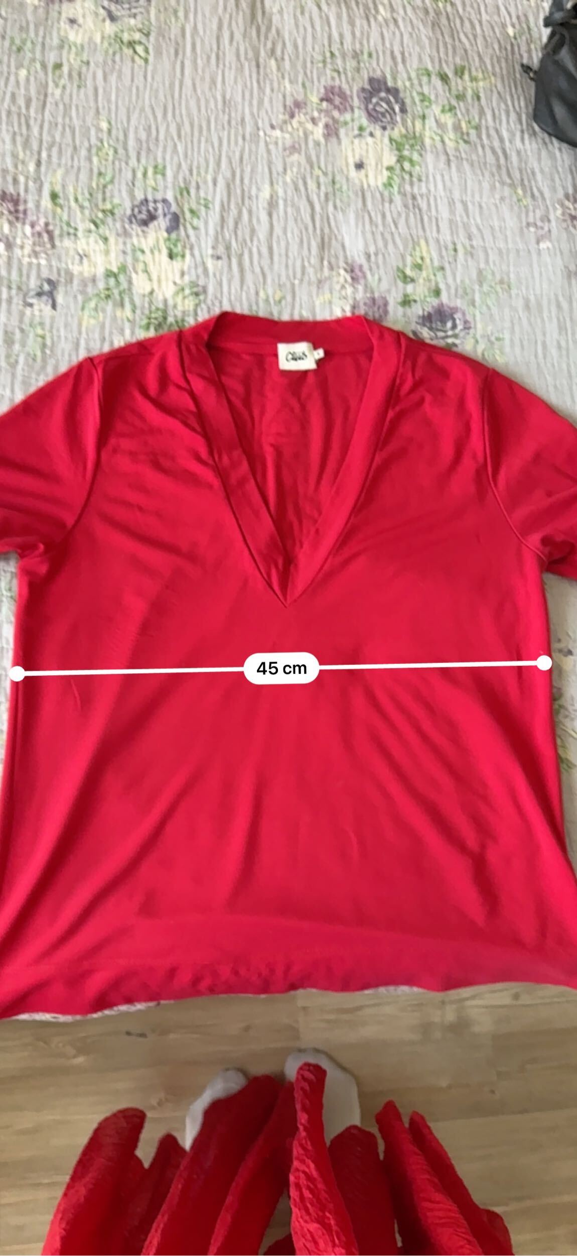 Beymen Kırmızı V Yaka T-Shirt — görsel 4/5