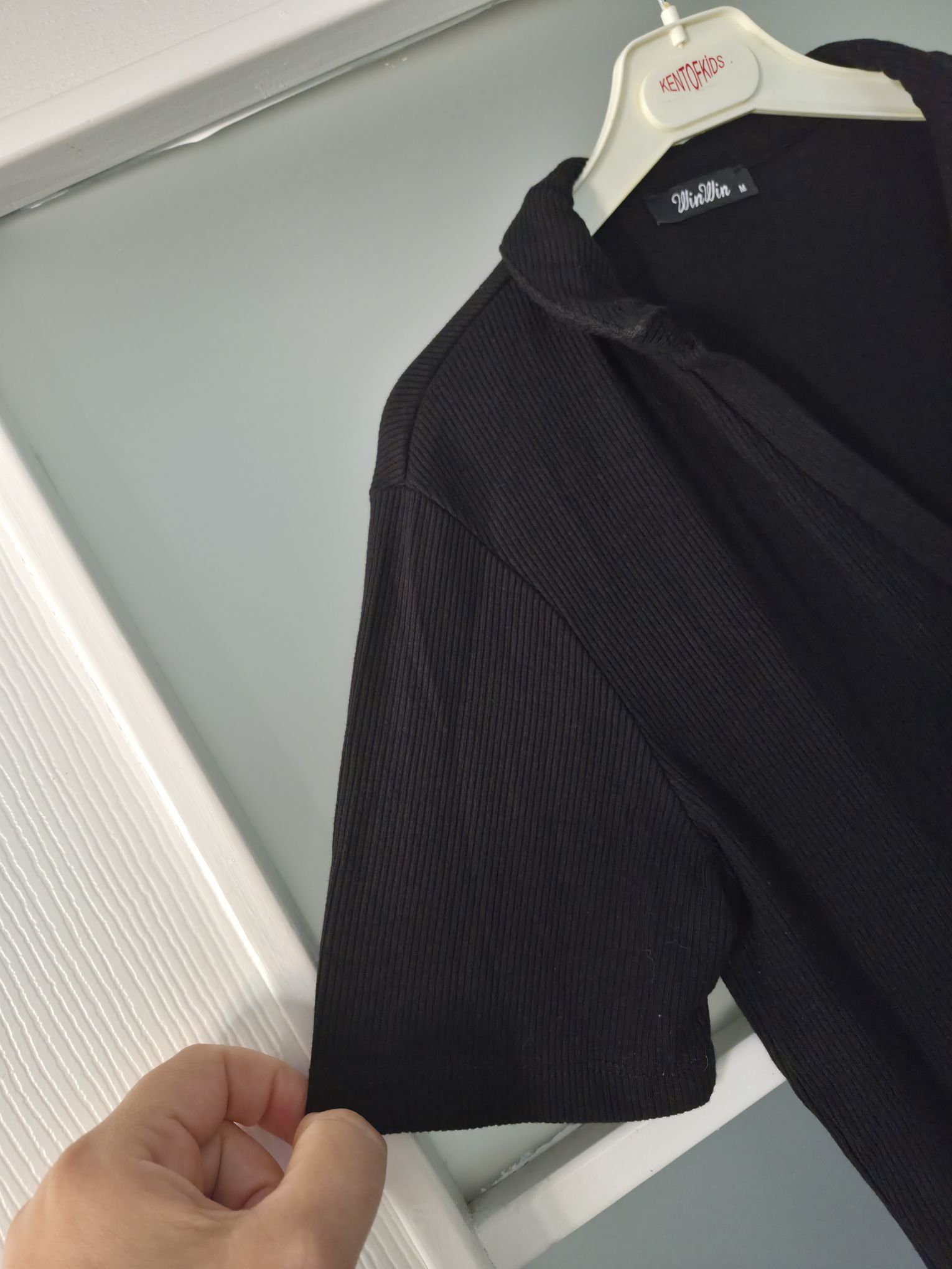 Fitilli Siyah Polo Yaka Tişört — görsel 16/20