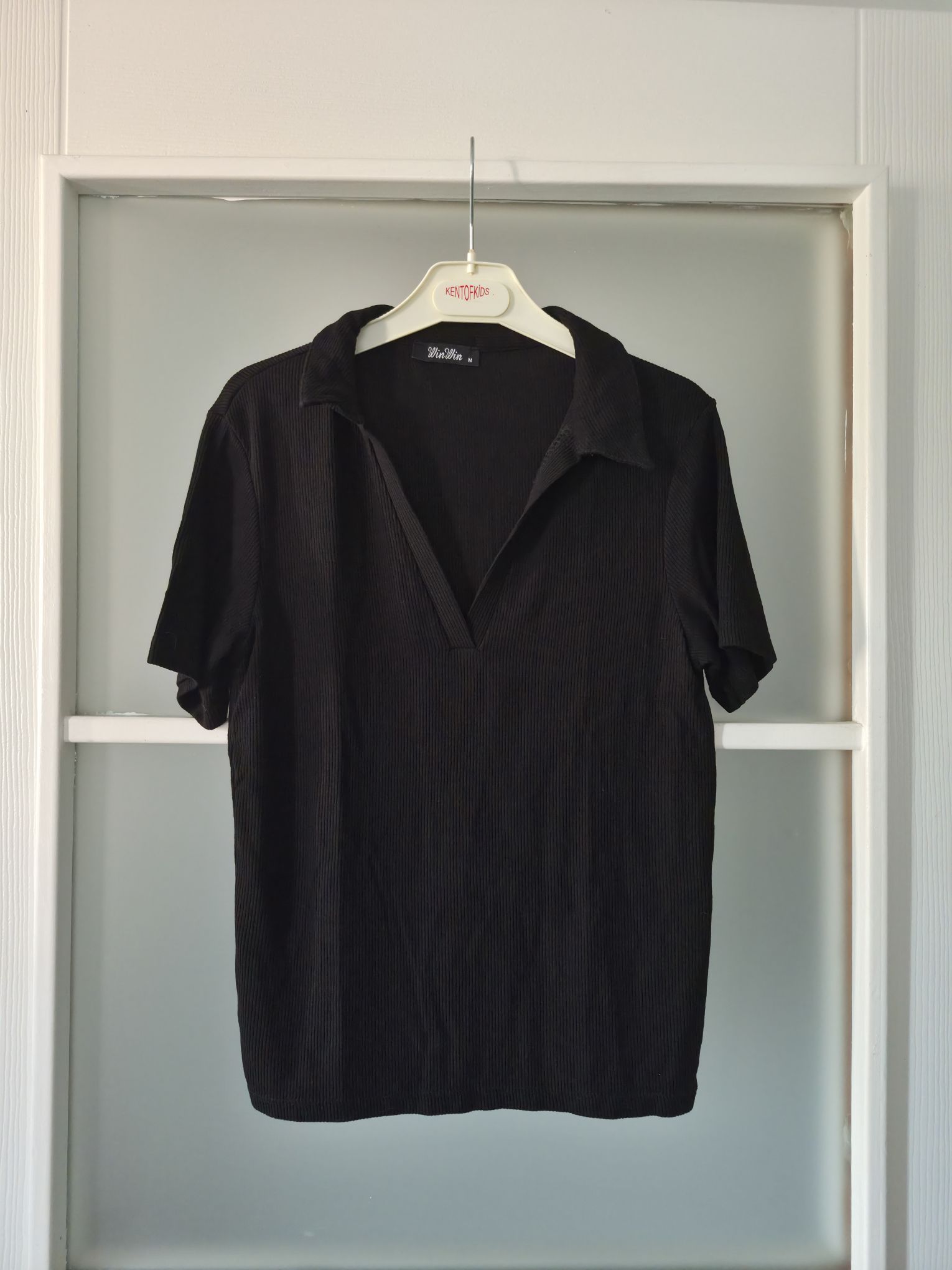 Fitilli Siyah Polo Yaka Tişört — görsel 8/20