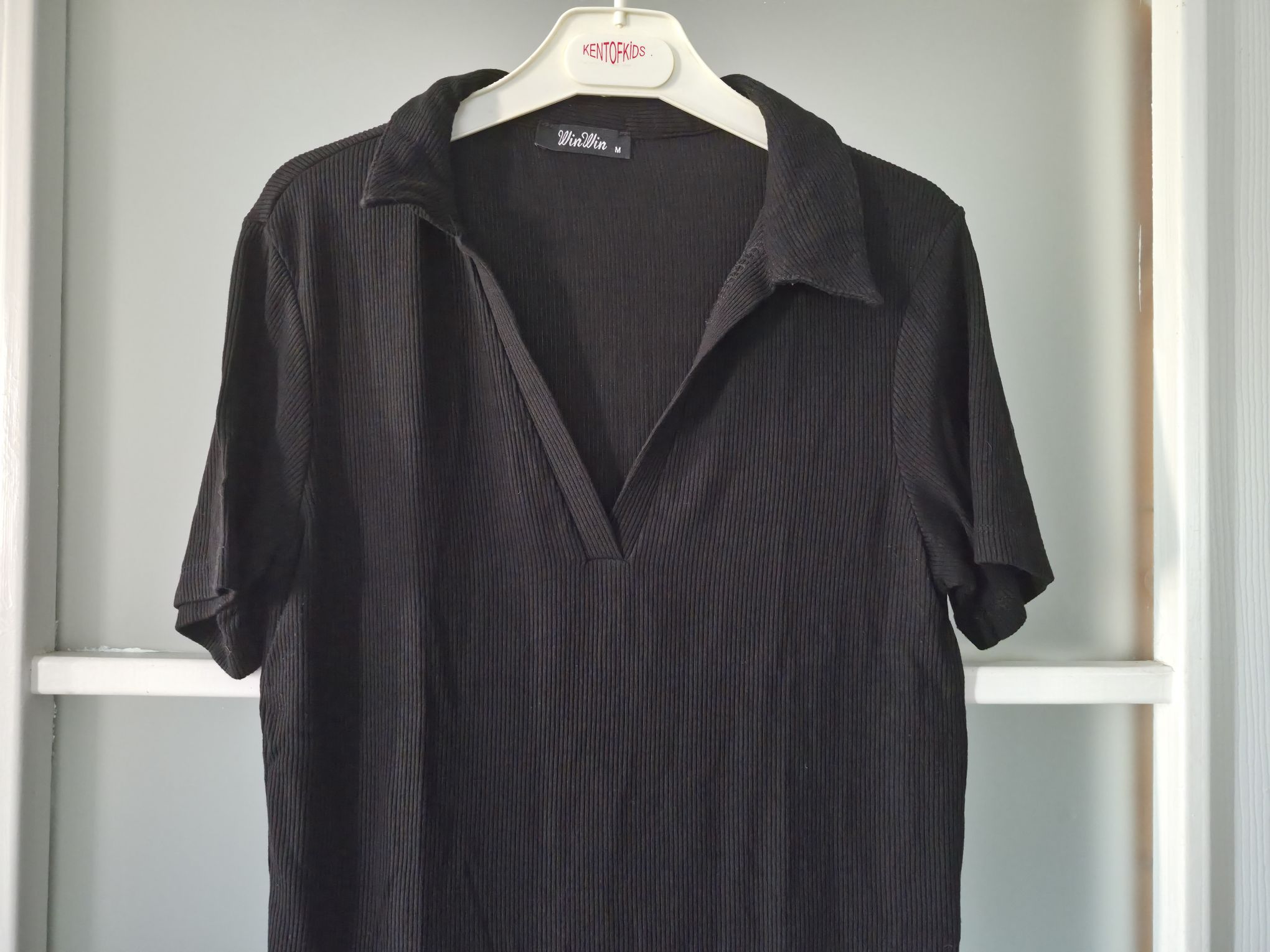 Fitilli Siyah Polo Yaka Tişört — görsel 11/20