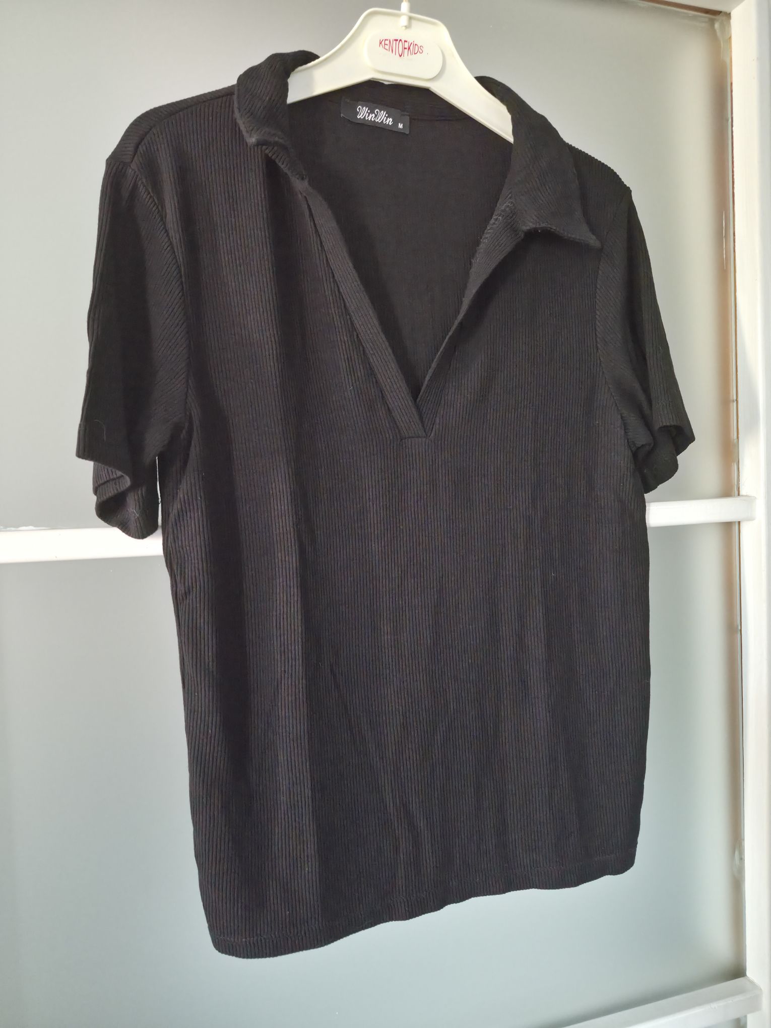 Fitilli Siyah Polo Yaka Tişört — görsel 9/20