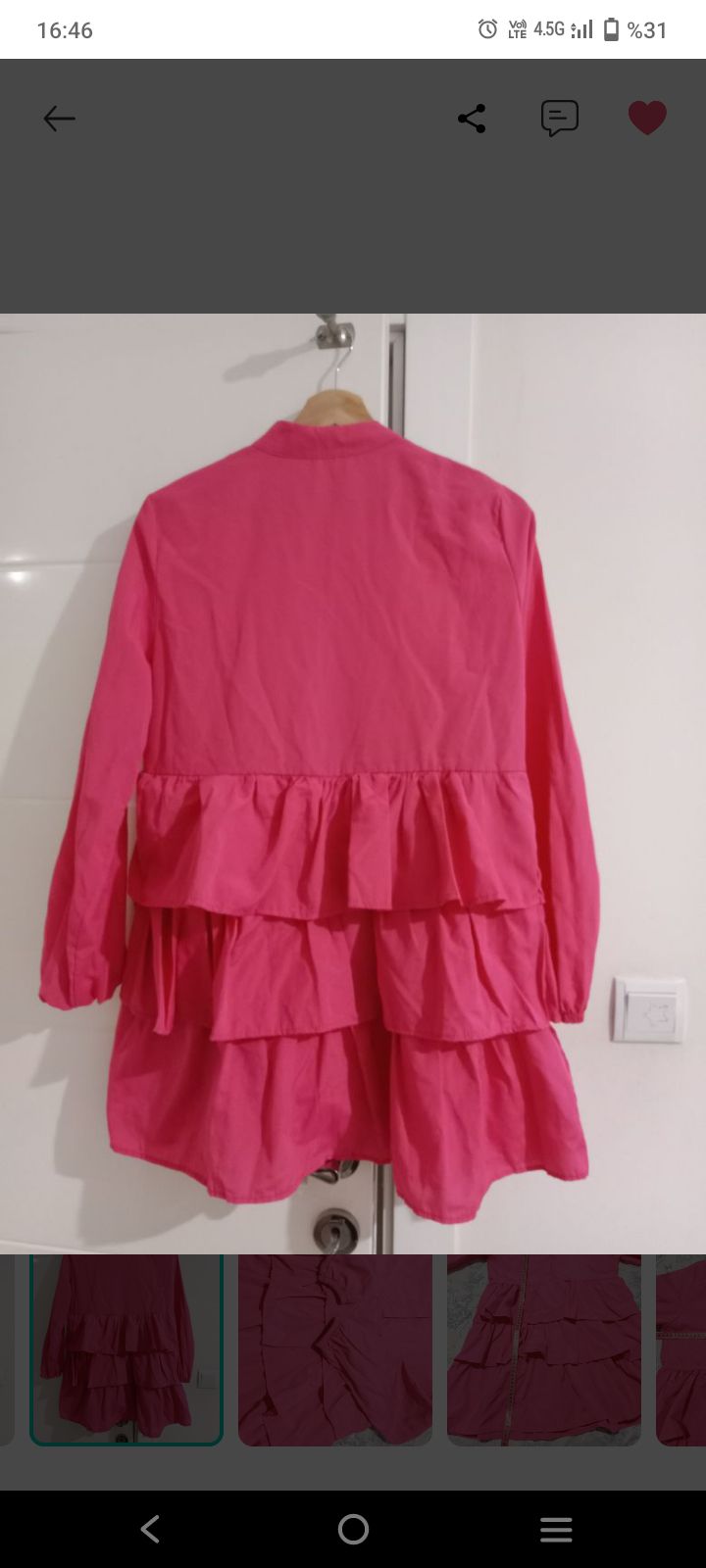 Fuşya Volanlı Tunik — görsel 2/4