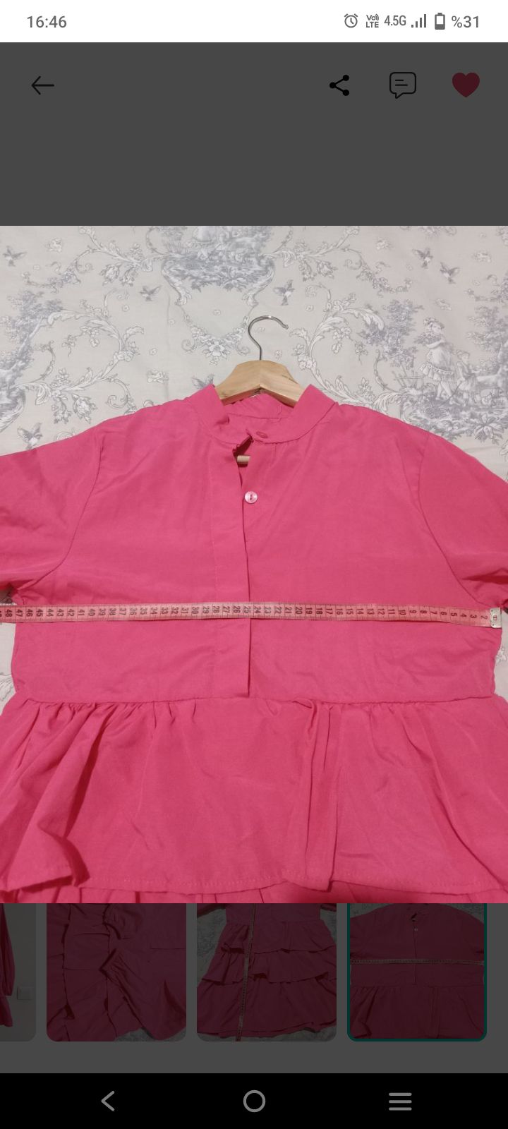 Fuşya Volanlı Tunik — görsel 4/4
