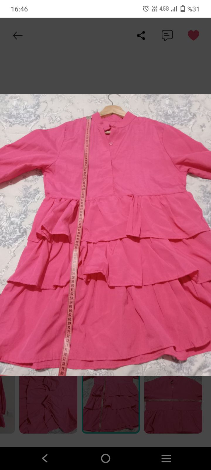 Fuşya Volanlı Tunik — görsel 3/4