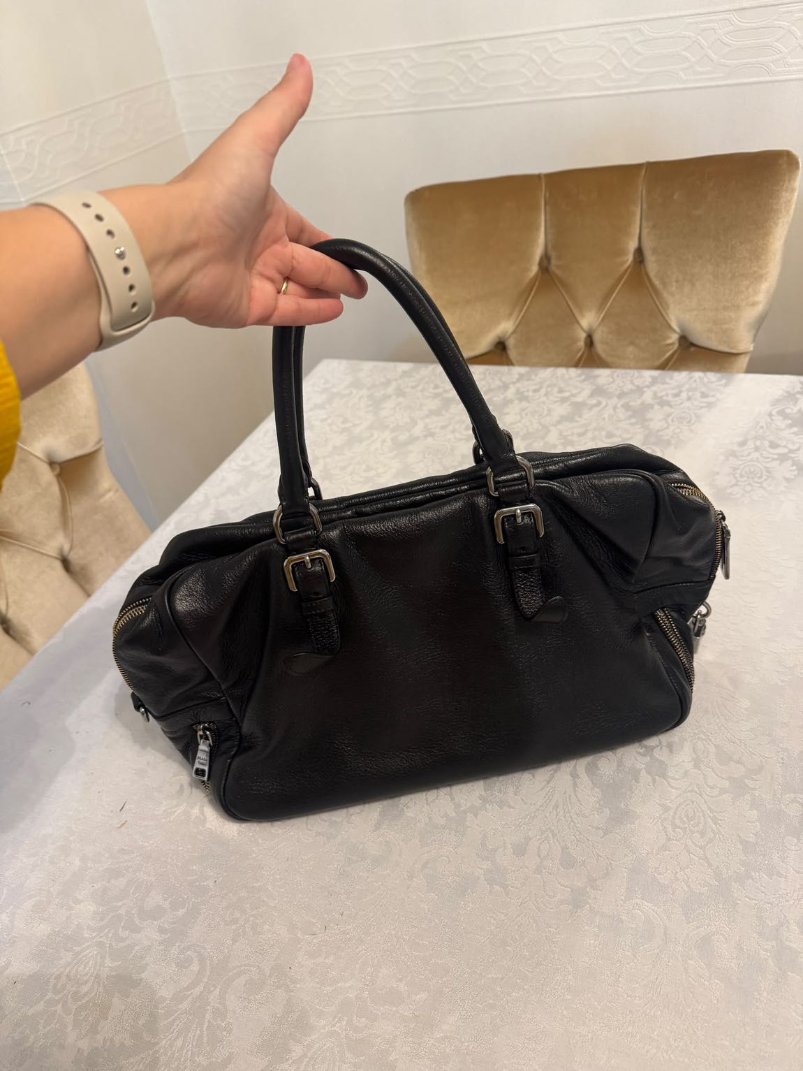 Prada vintage siyah deri çanta — görsel 2/2