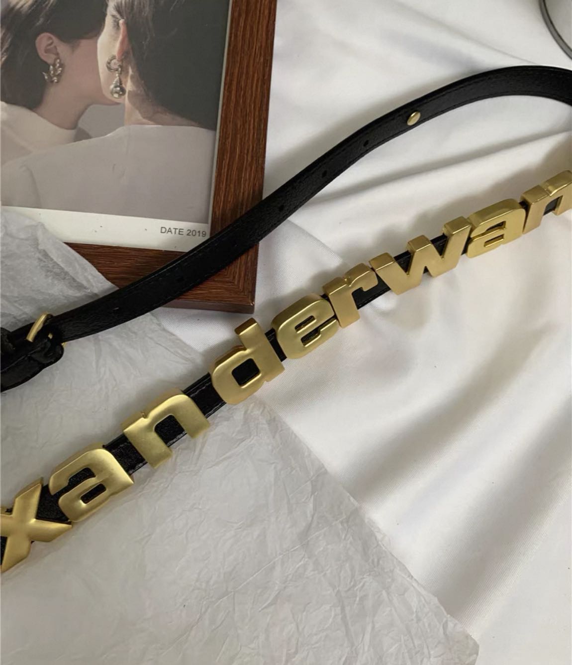 Alexander Wang Siyah Deri Kemer — görsel 3/9