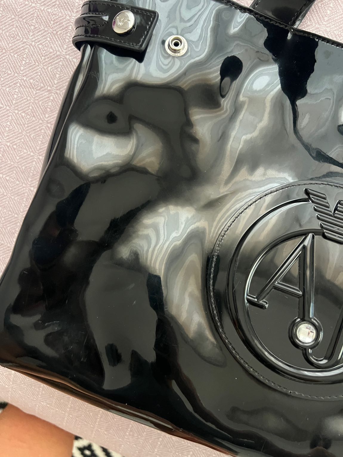 Armani Jeans siyah parlak çanta — görsel 6/6