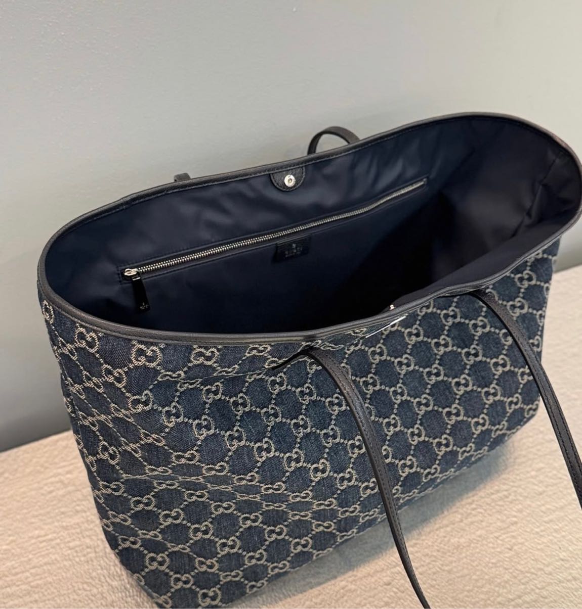 Gucc* monograme tote jean çanta — görsel 5/13