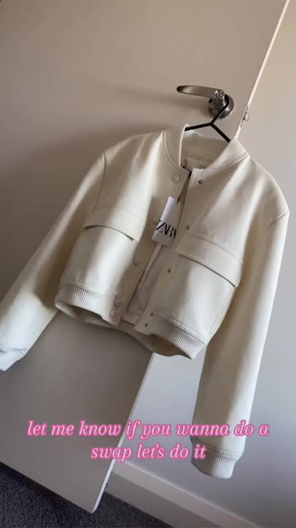 Zara Krem Bomber Ceket — görsel 3/8