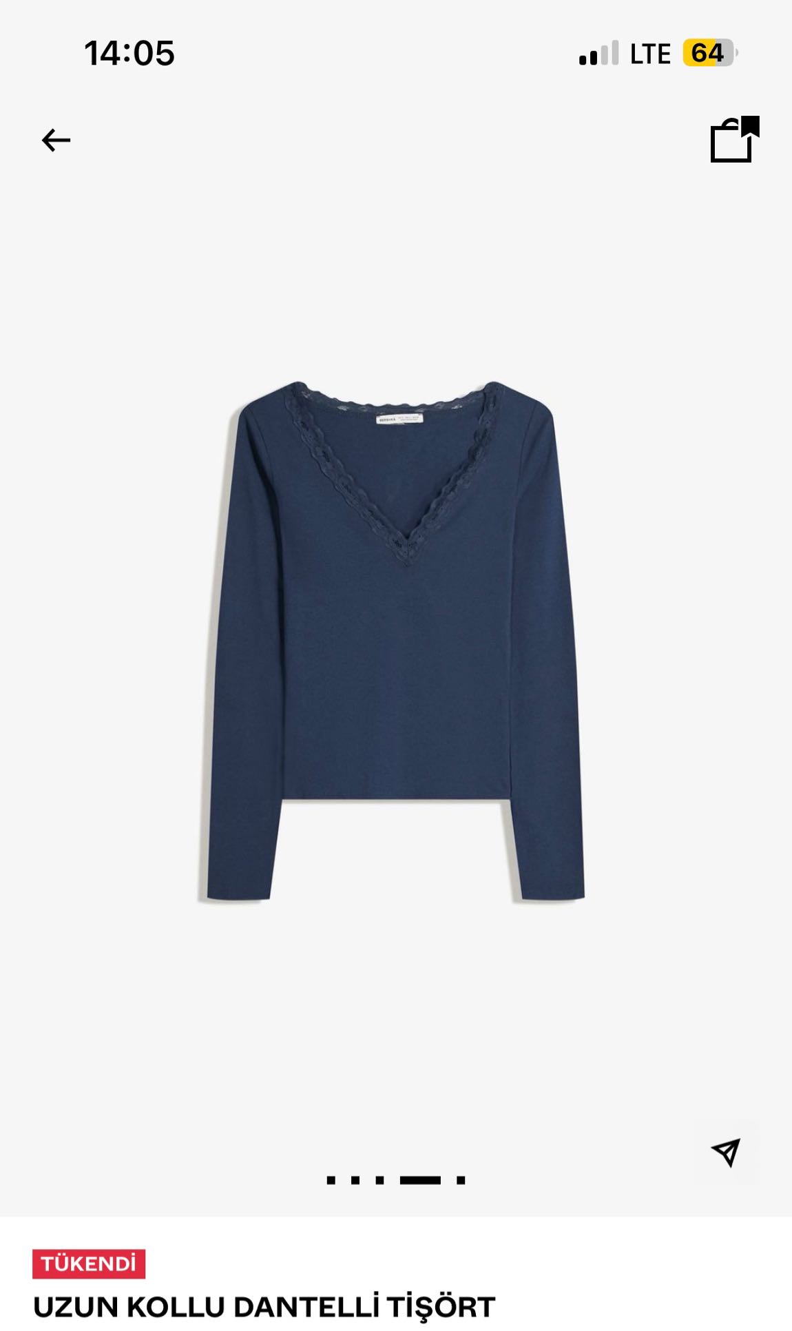 Bershka uzun kollu dantelli bluz — görsel 4/6