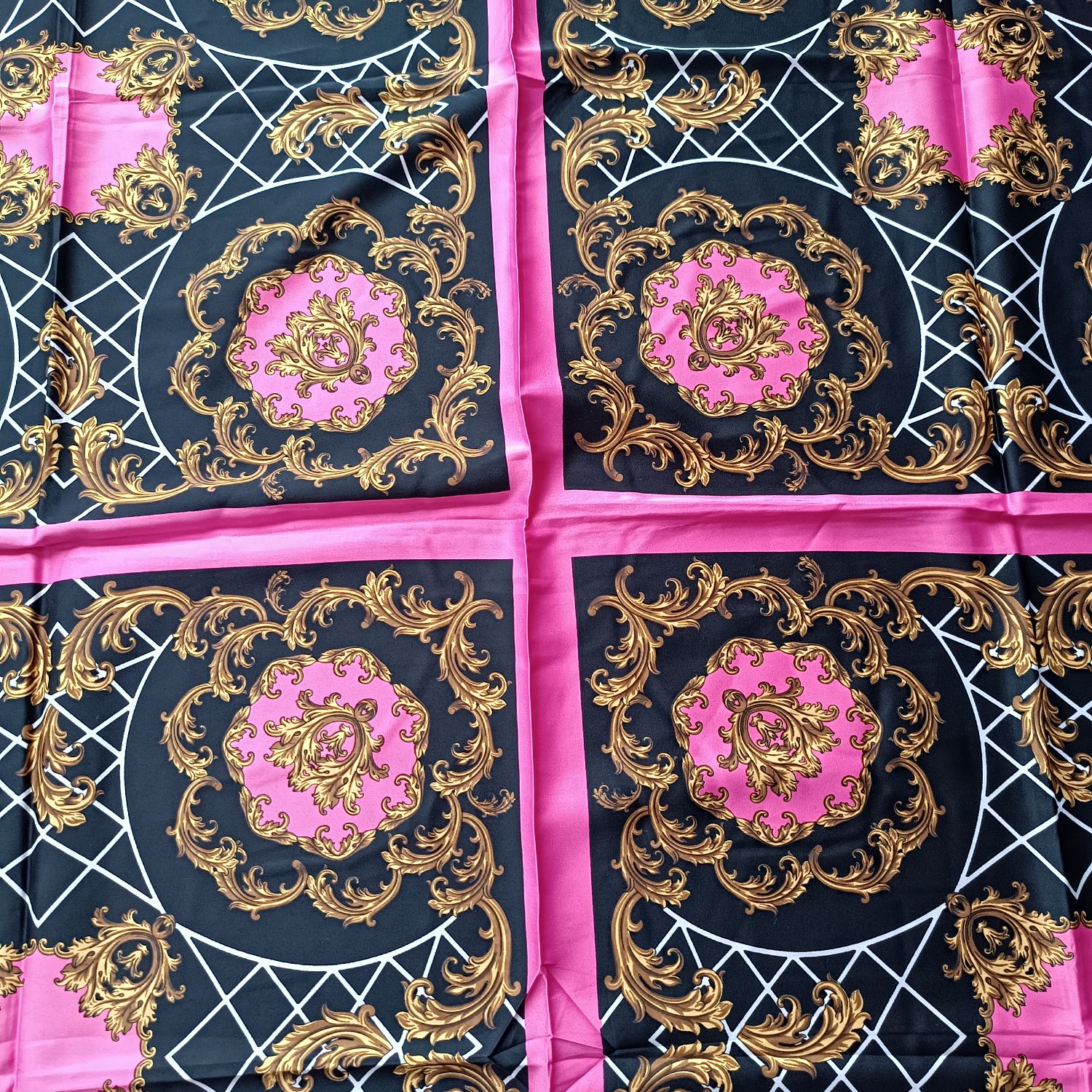 Pembe Etnik Desenli Fular Eşarp — görsel 5/8