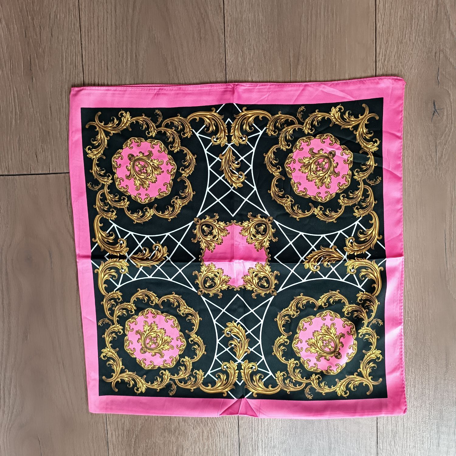 Pembe Etnik Desenli Fular Eşarp — görsel 7/8