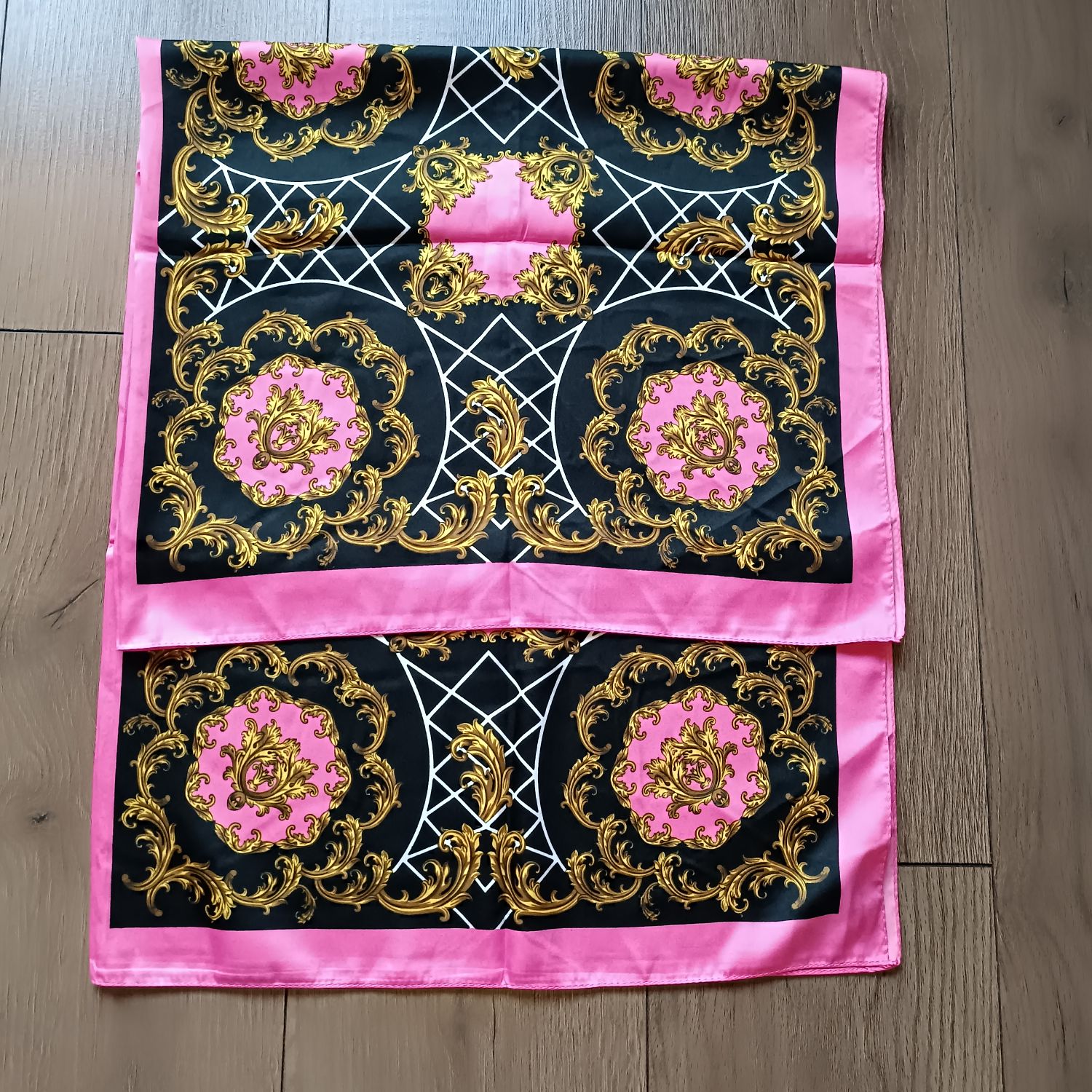 Pembe Etnik Desenli Fular Eşarp — görsel 3/8