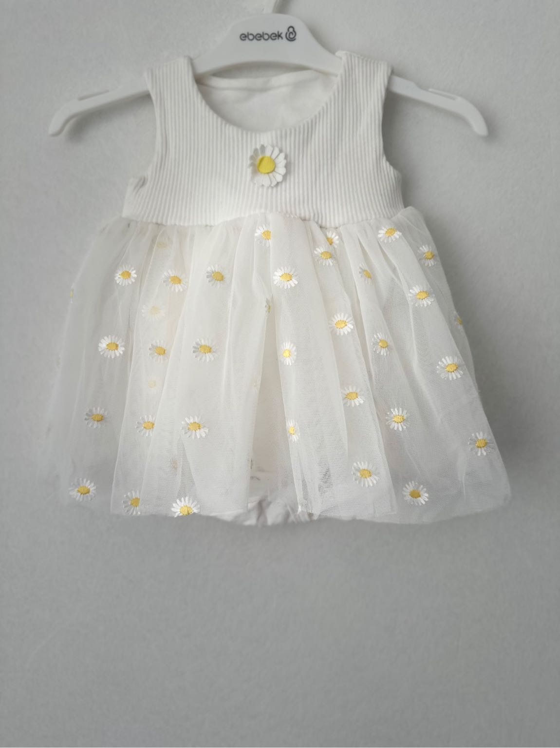 Çiçekli Beyaz Kız bebek Elbise — görsel 2/2