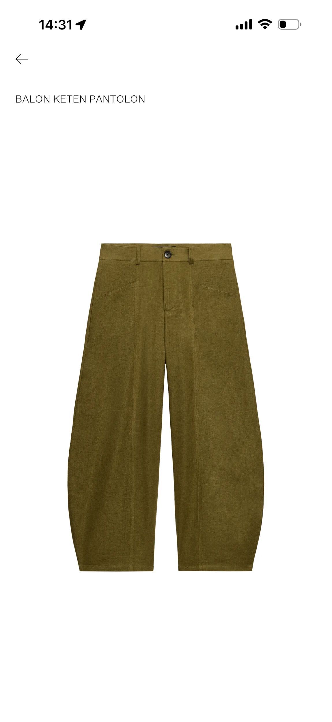 Zara Kadın Yağ yeşili pantalon ve v yaka — görsel 3/8