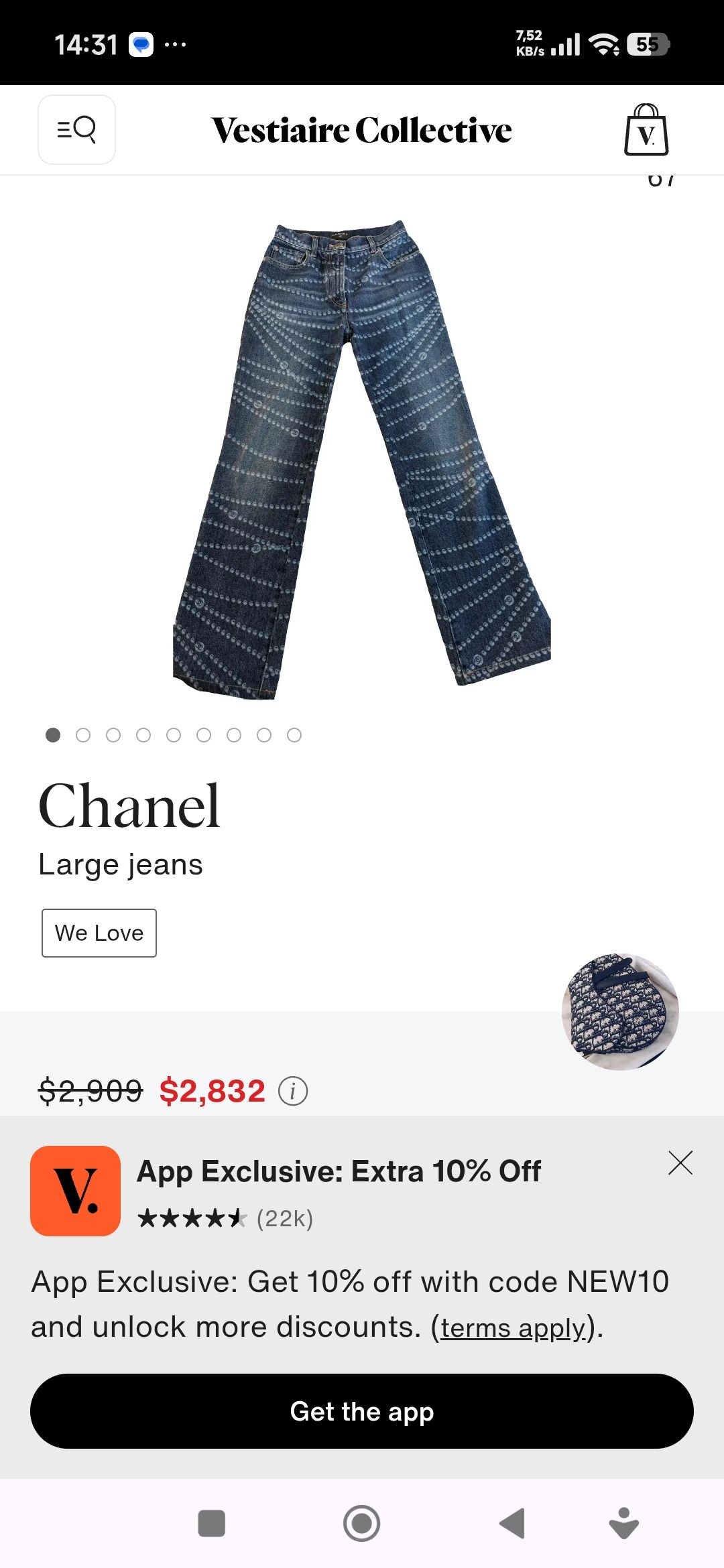 Chanel Desenli Jean Pantolon — görsel 6/6