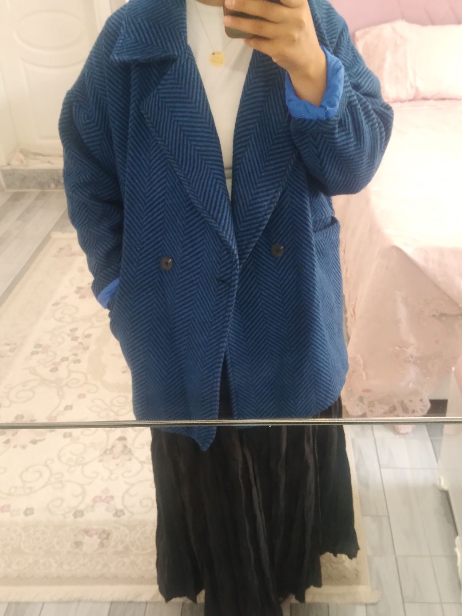 saks mavisi oversize kase kaban — görsel 8/12