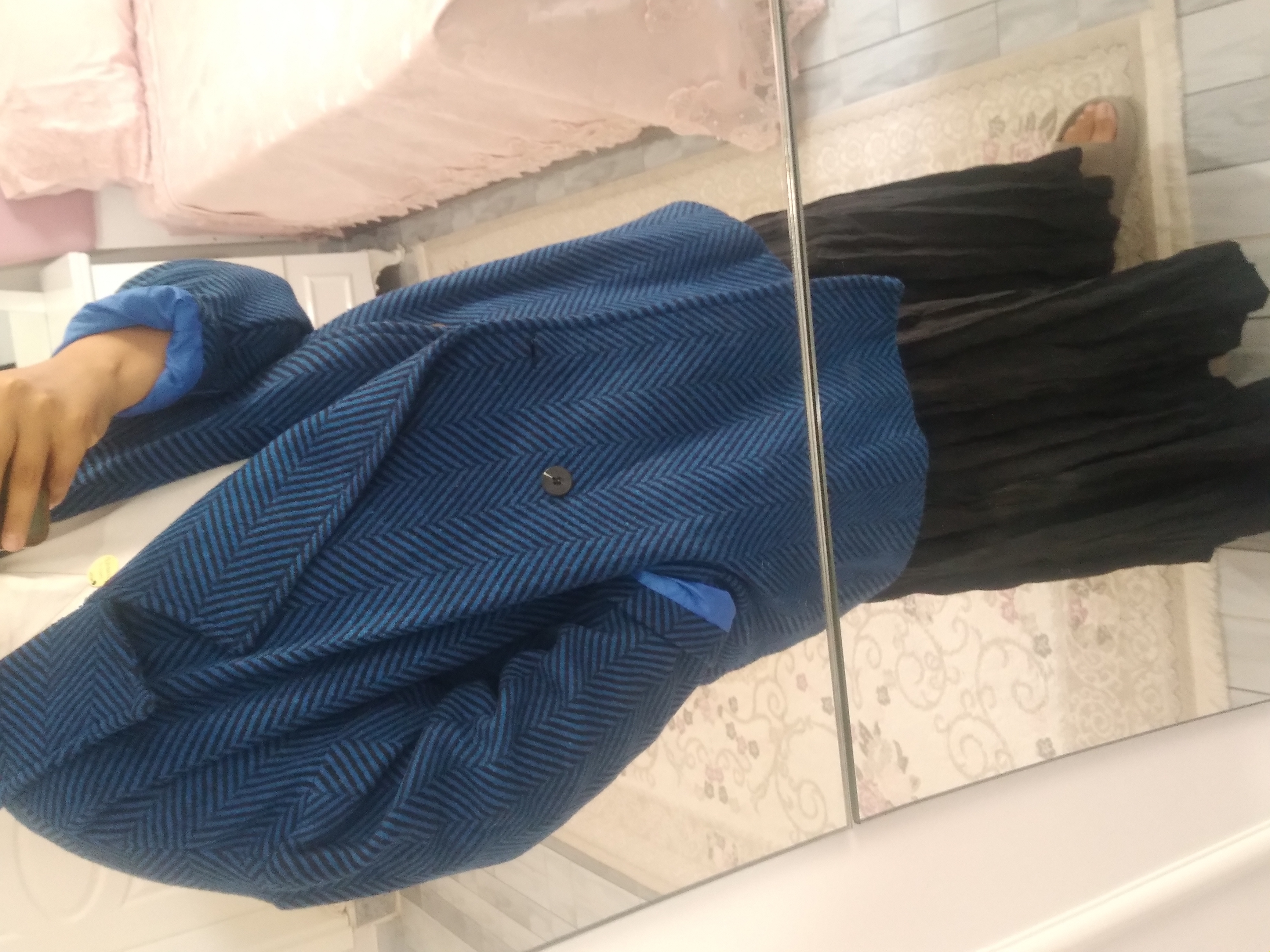 saks mavisi oversize kase kaban — görsel 9/12