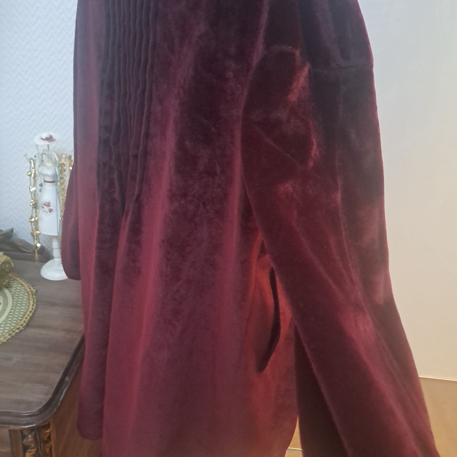 Kadife Bordo vintage kaban — görsel 3/6