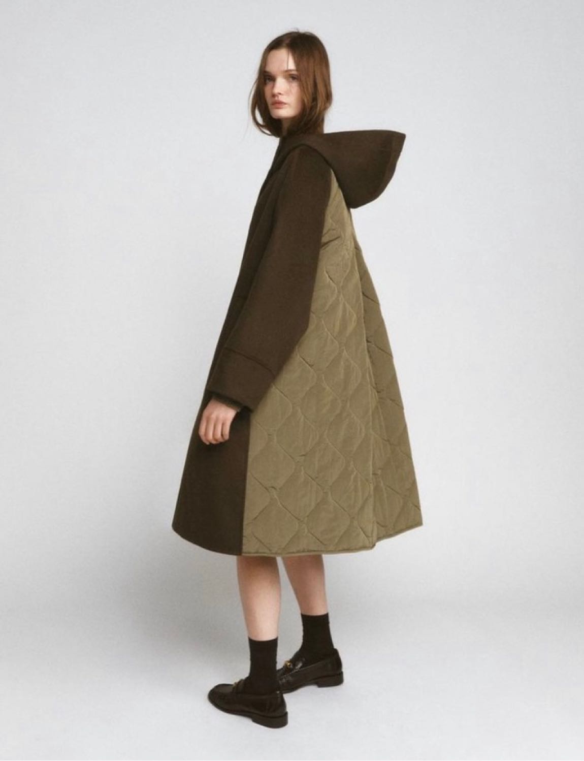 Zara Haki Yün Kapüşonlu Parka — görsel 4/9