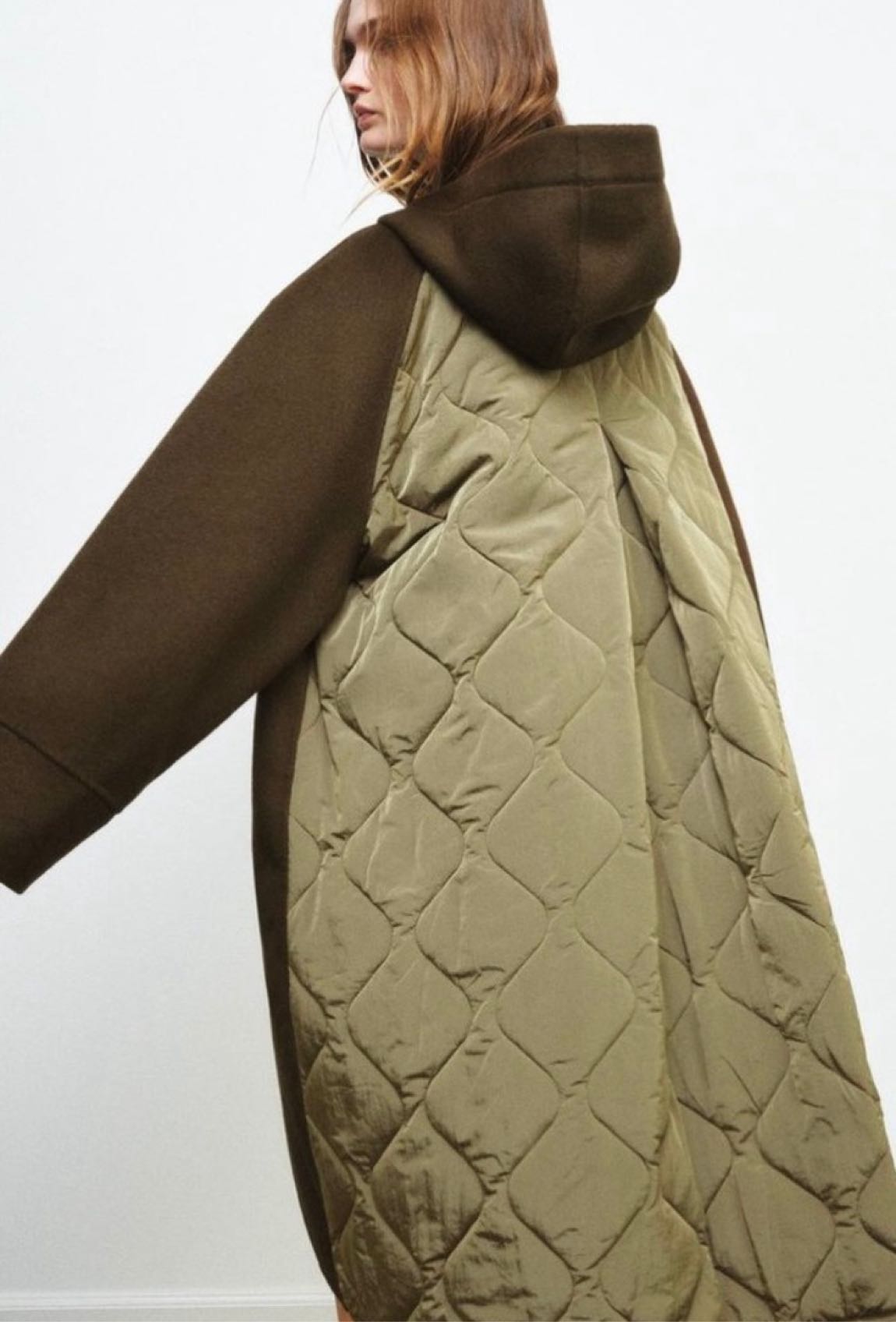 Zara Haki Yün Kapüşonlu Parka — görsel 5/9