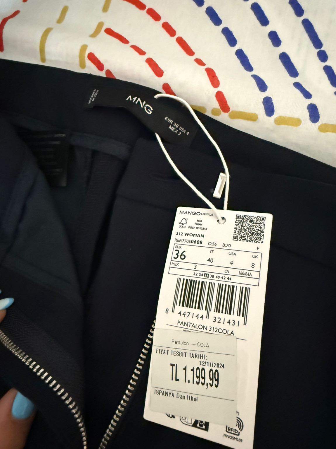 Mango Lacivert Kumaş Pantolon — görsel 6/6