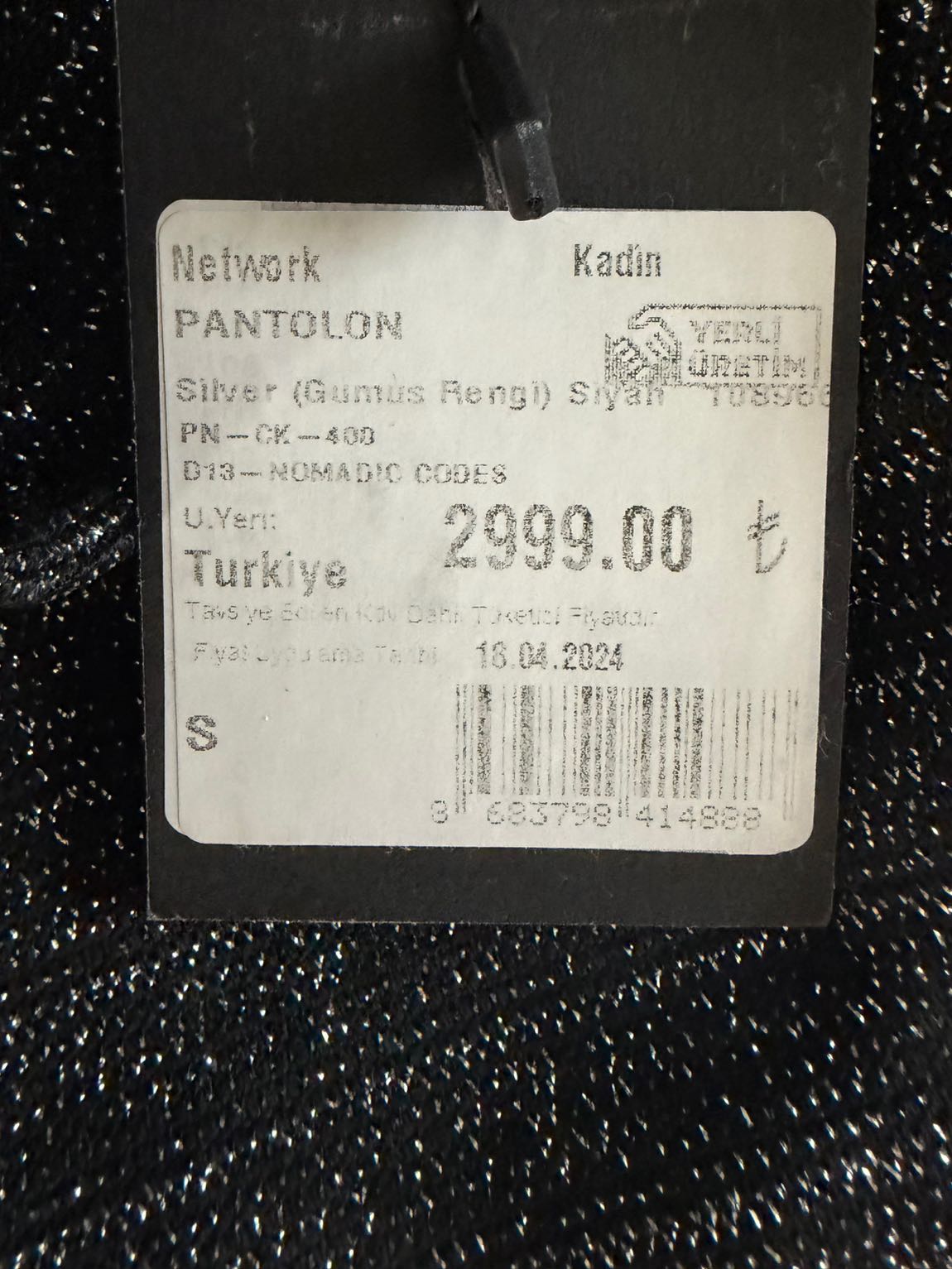 Network parlak siyah-gümüş pantolon — görsel 5/5