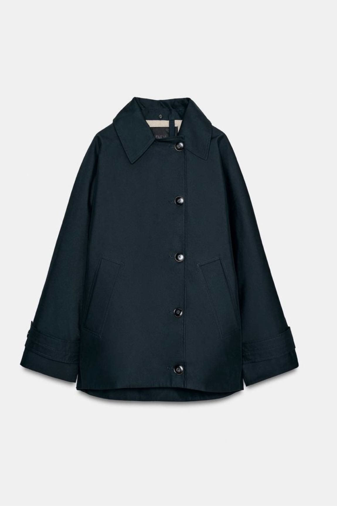 Zara Lacivert Kapüşonlu Mont — görsel 3/10