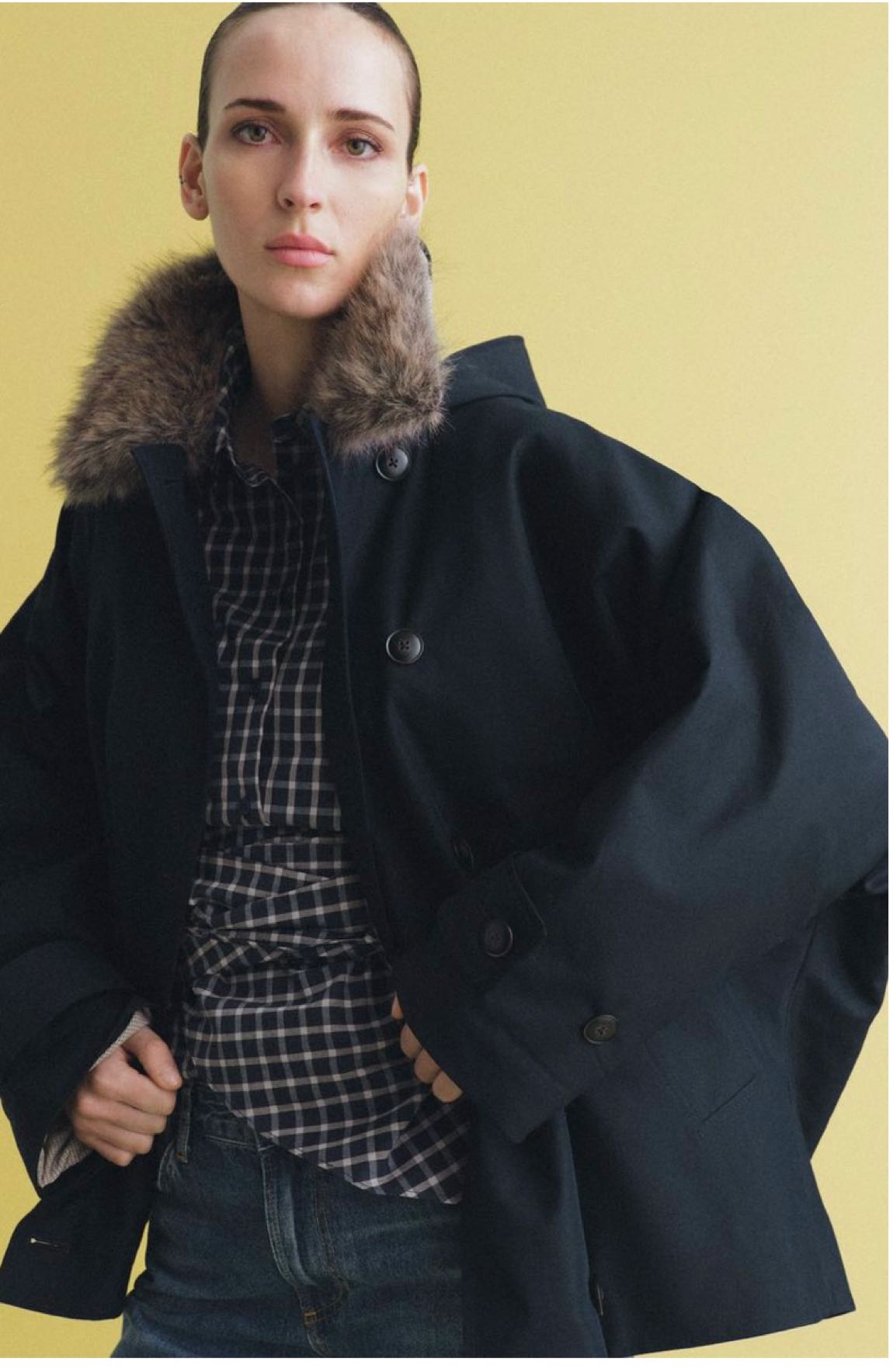 Zara Lacivert Kapüşonlu Mont — görsel 9/10