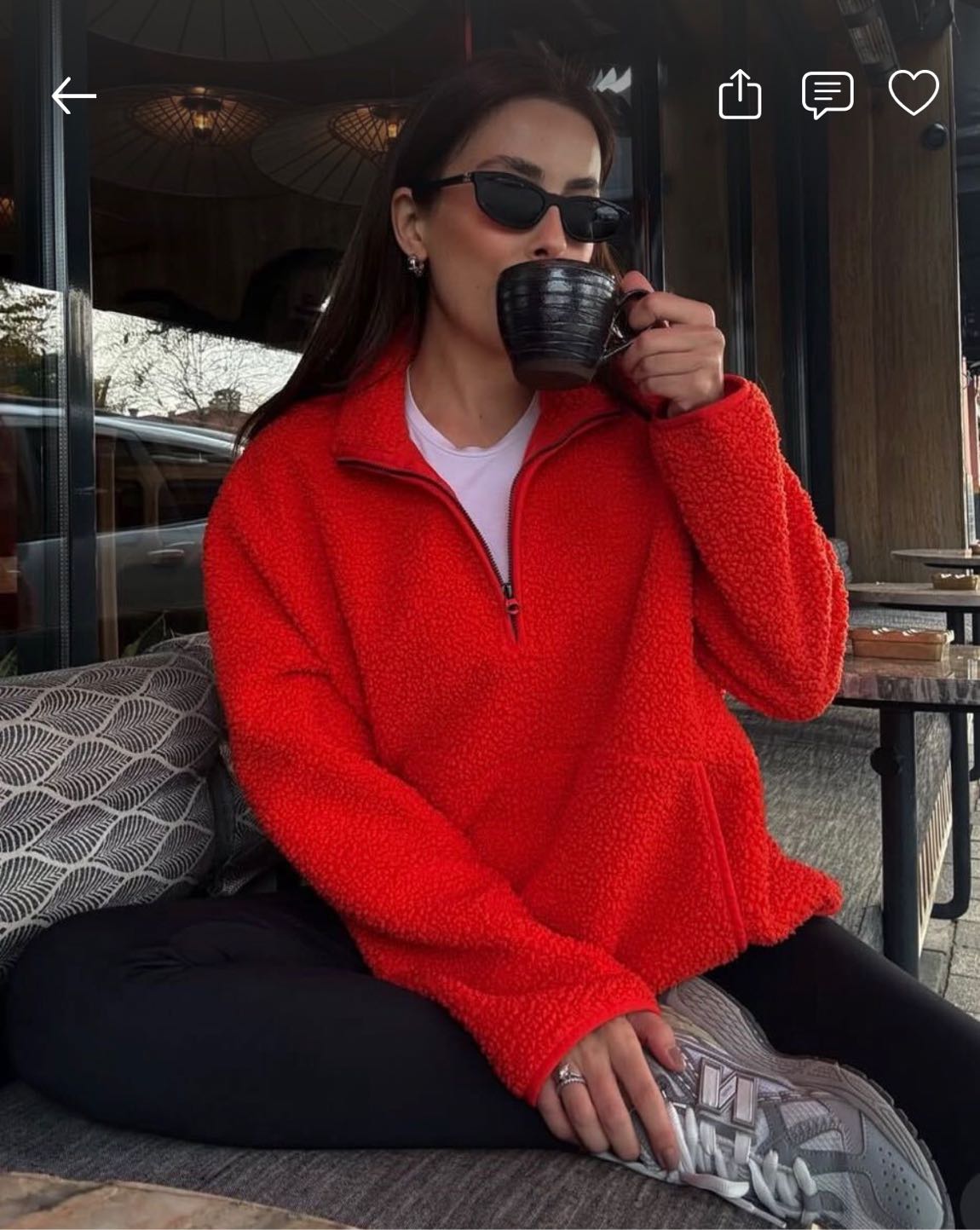 OYSHO Turuncu Polar Fleece Sweatshirt — görsel 5/11