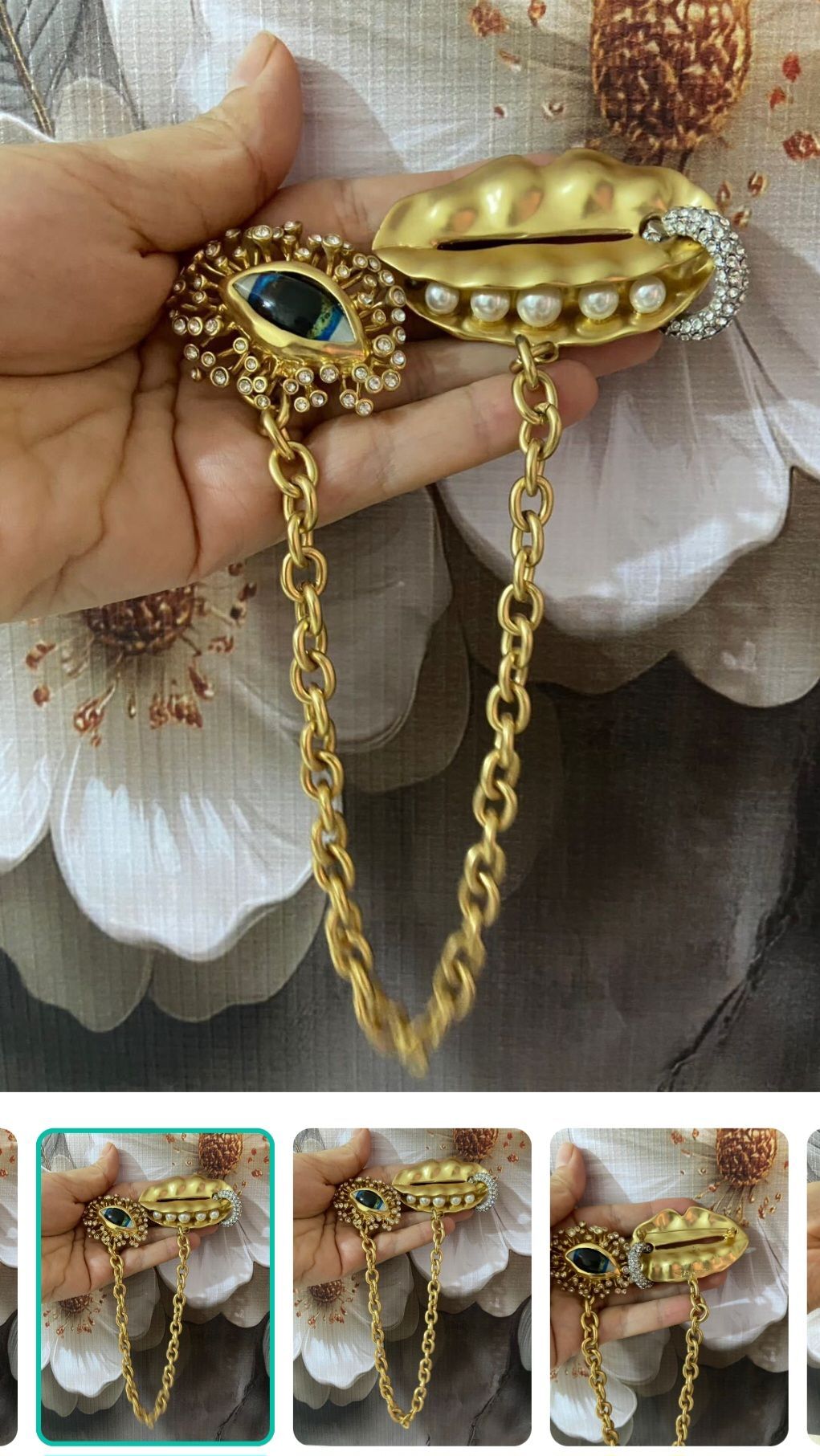Schiaparelli 👀👄Göz ve Dudak Broş Seti — görsel 6/19