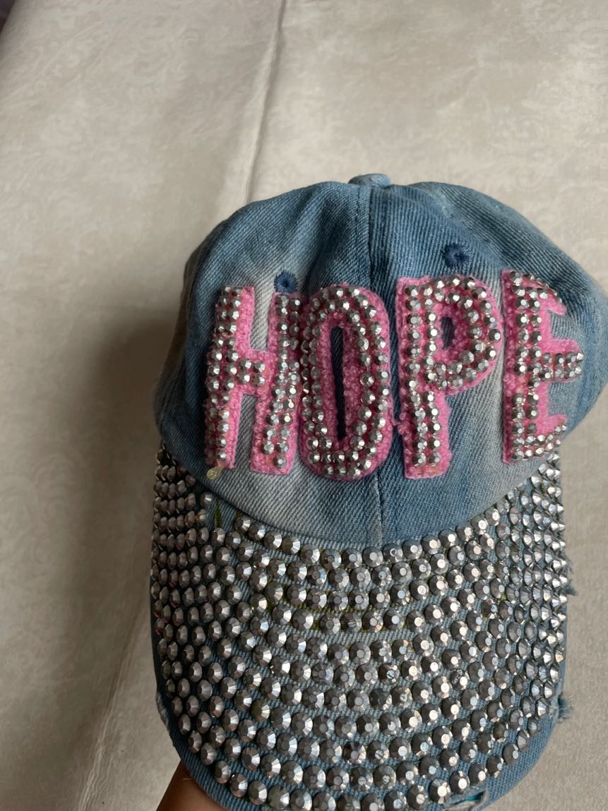 Mcbling y2k Jean Şapka Hope Yazılı Taşlı — görsel 6/7