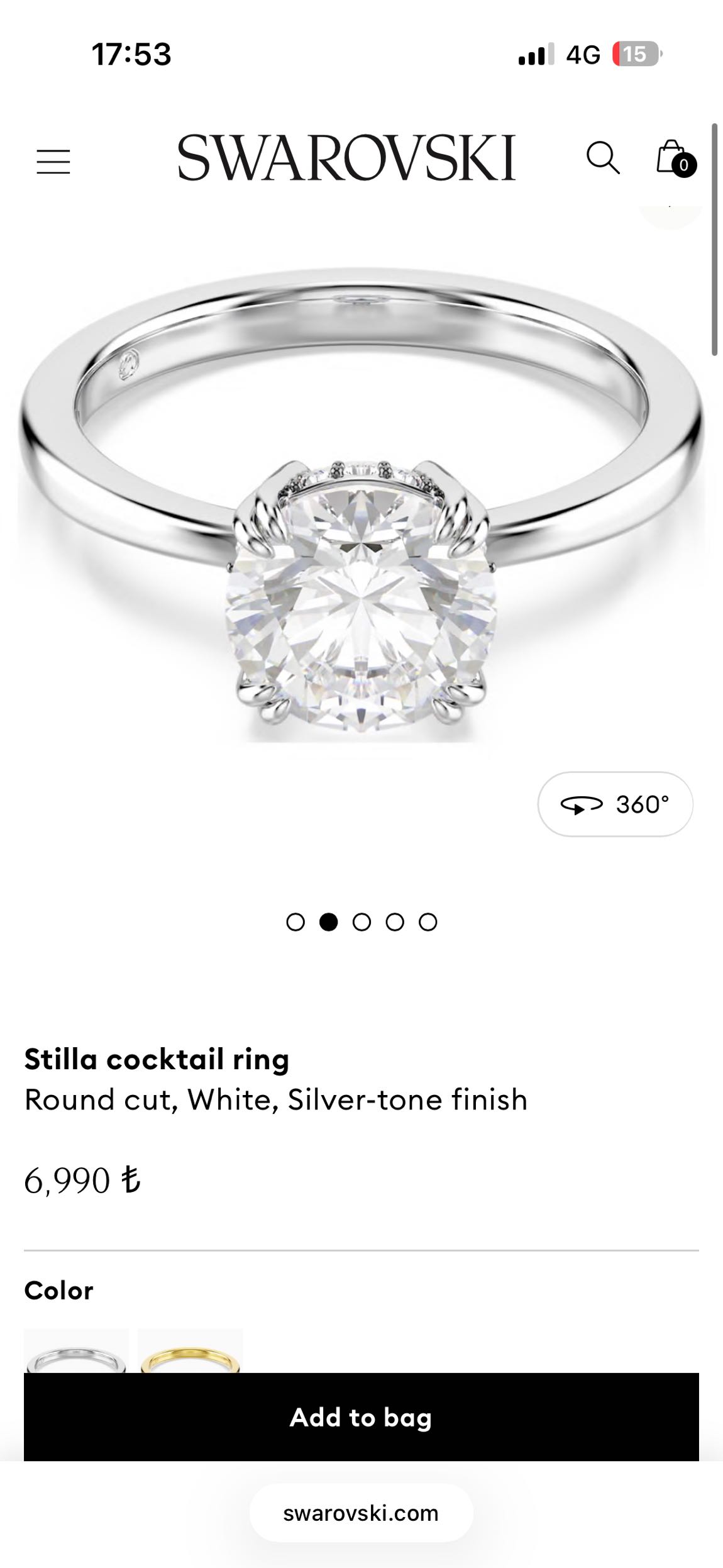 Swarovski Stilla Kokteyl Yüzüğü — görsel 11/11