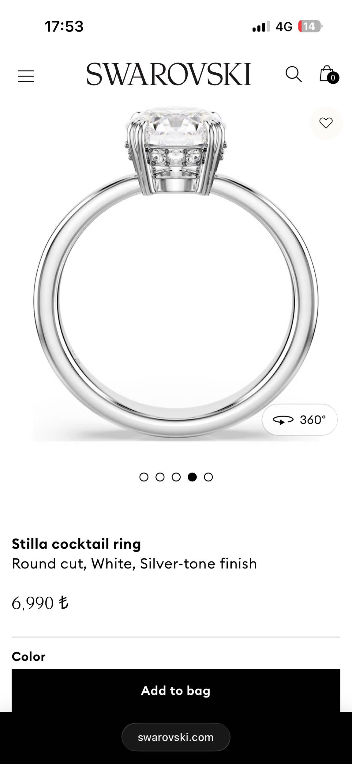 Swarovski Stilla Kokteyl Yüzüğü — görsel 10/11