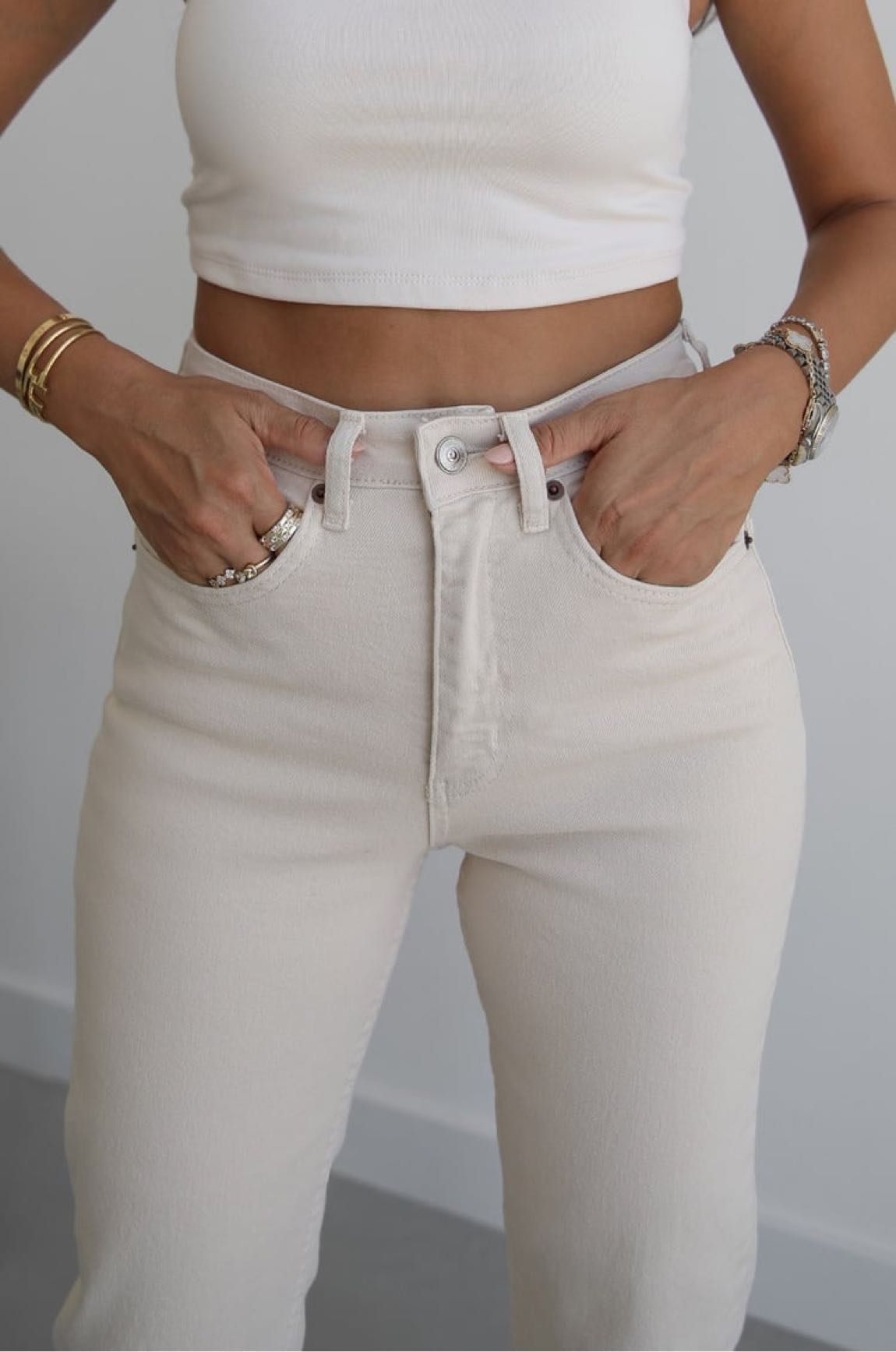 ekru Levis straight jean 501 — görsel 2/6