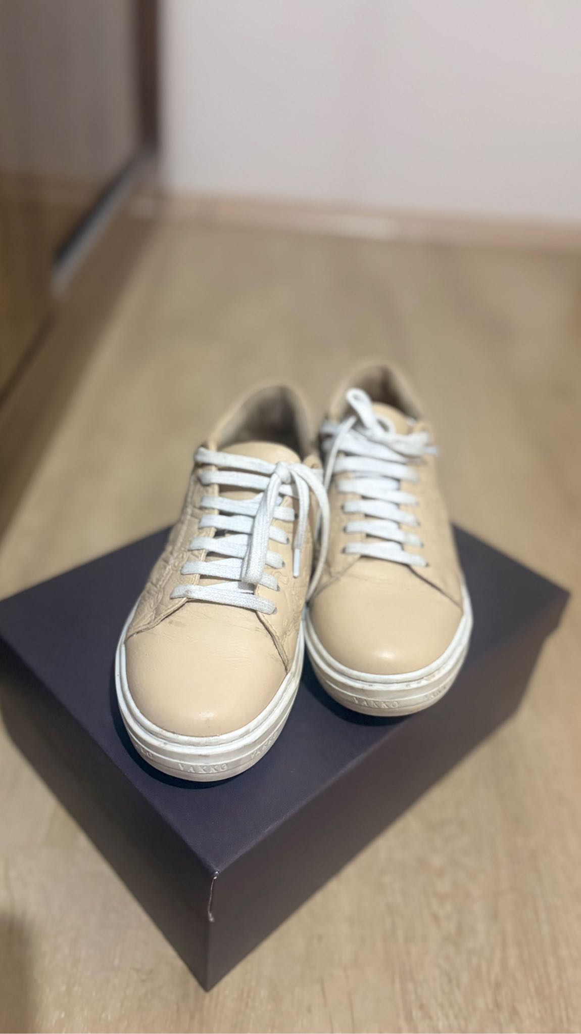 👟VAKKO ORJİNAL Bej Deri Sneaker — görsel 2/11
