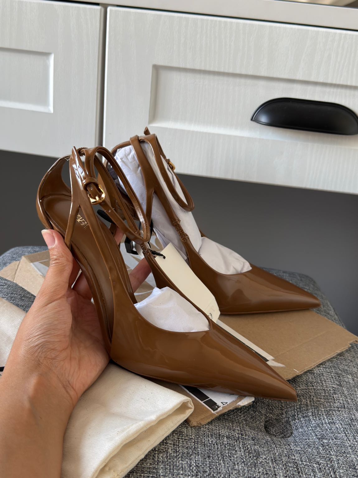 Zara Kahverengi Stiletto Ayakkabı — görsel 19/20