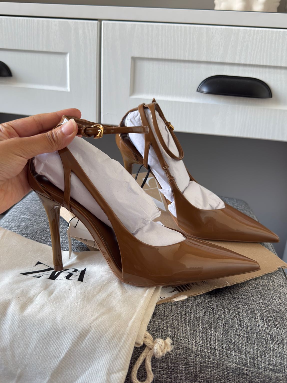Zara Kahverengi Stiletto Ayakkabı — görsel 5/20