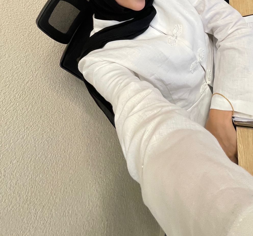 Vesna beyaz keten ceket — görsel 3/3