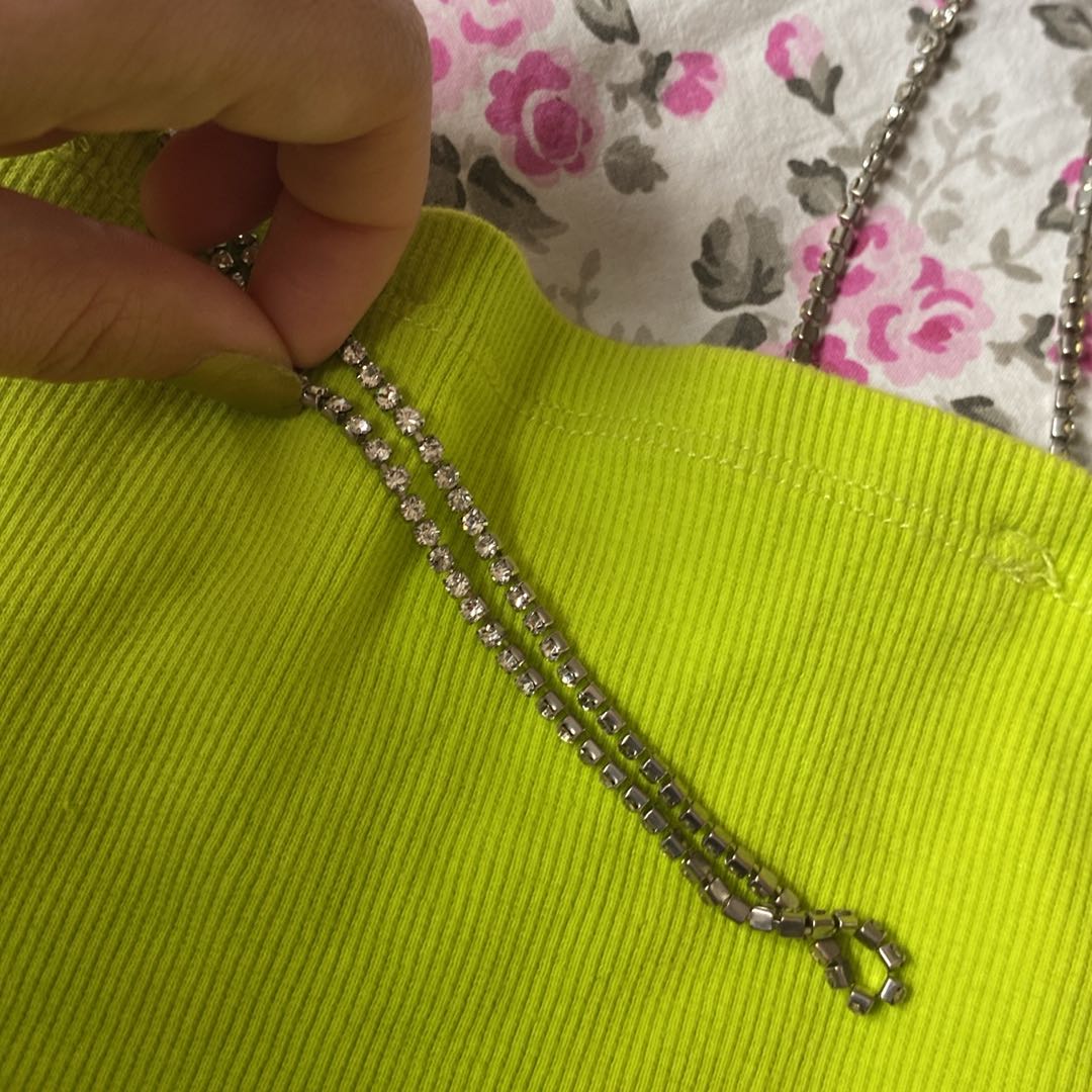 Neon Yeşil Askılı Crop Bluz — görsel 2/4