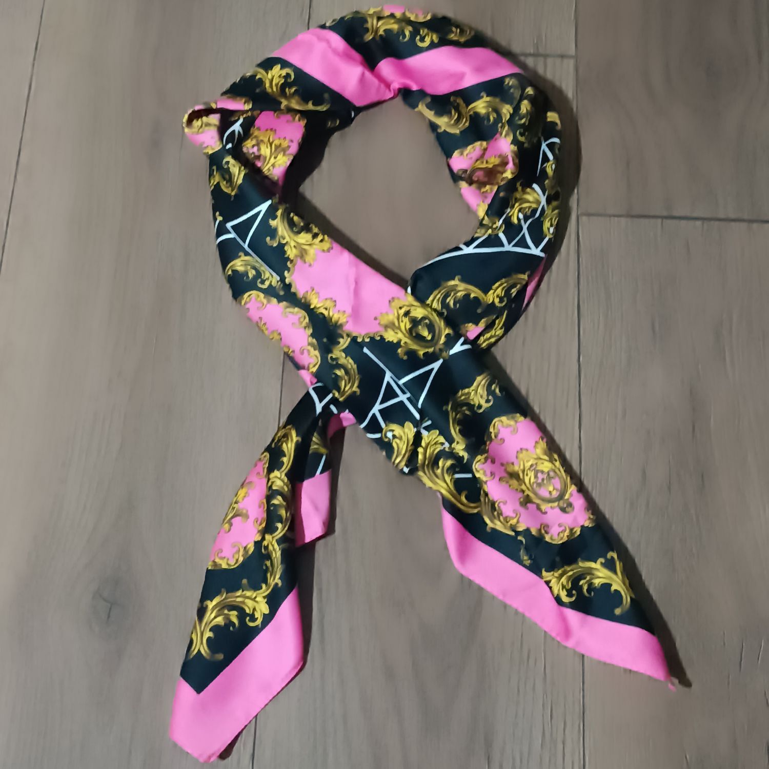 Pembe Etnik Desenli Fular Eşarp — görsel 2/8