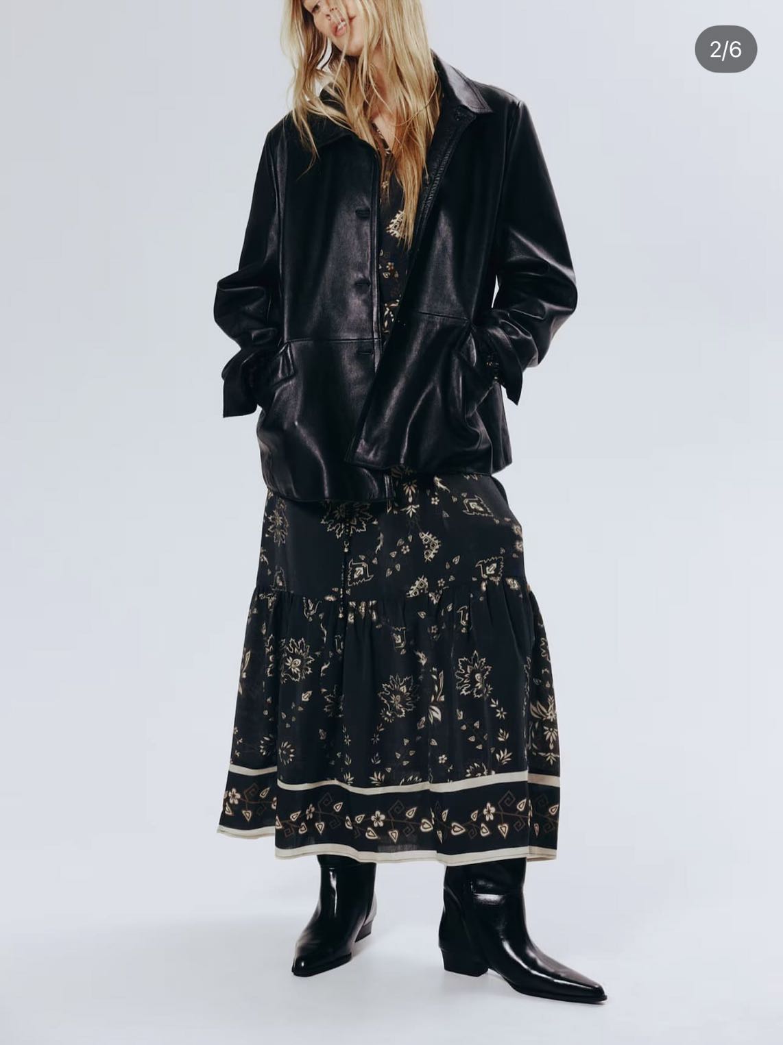 H&M Desenli Uzun Elbise — görsel 4/5