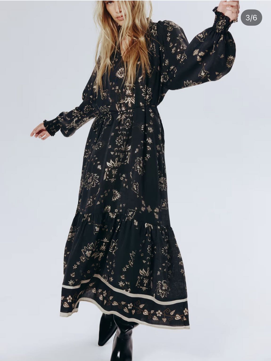H&M Desenli Uzun Elbise — görsel 3/5
