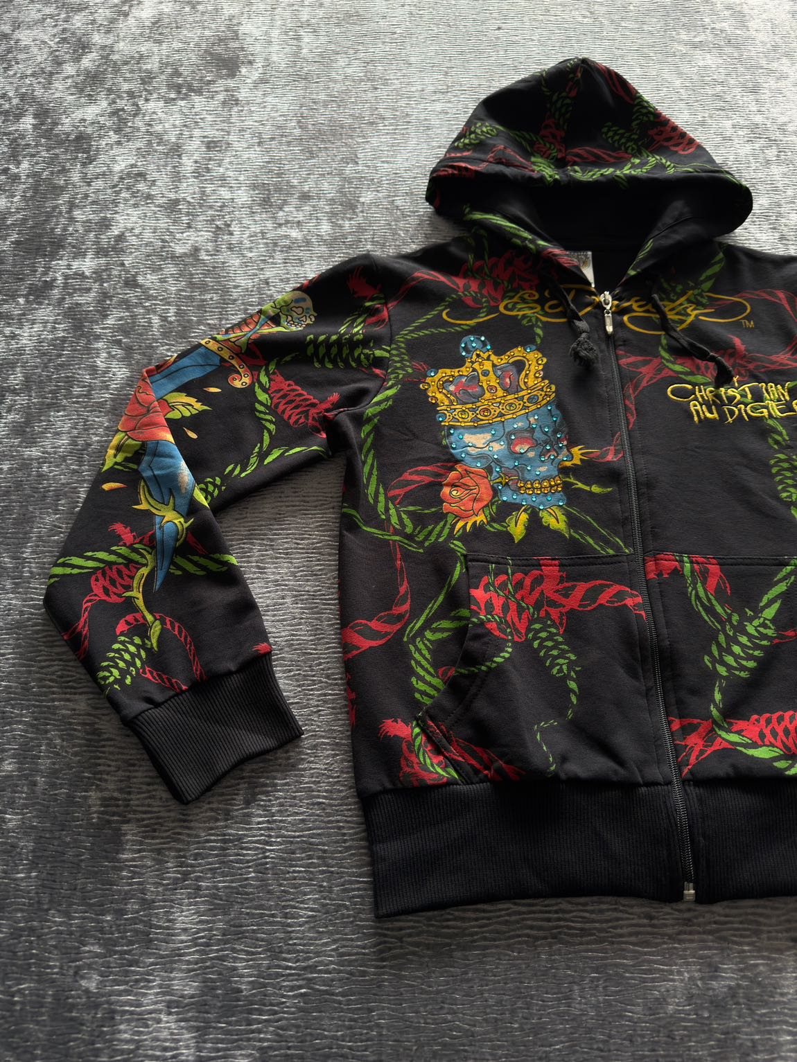 Ed Hardy Taşlı Baskı Detaylı Hırka — görsel 2/11