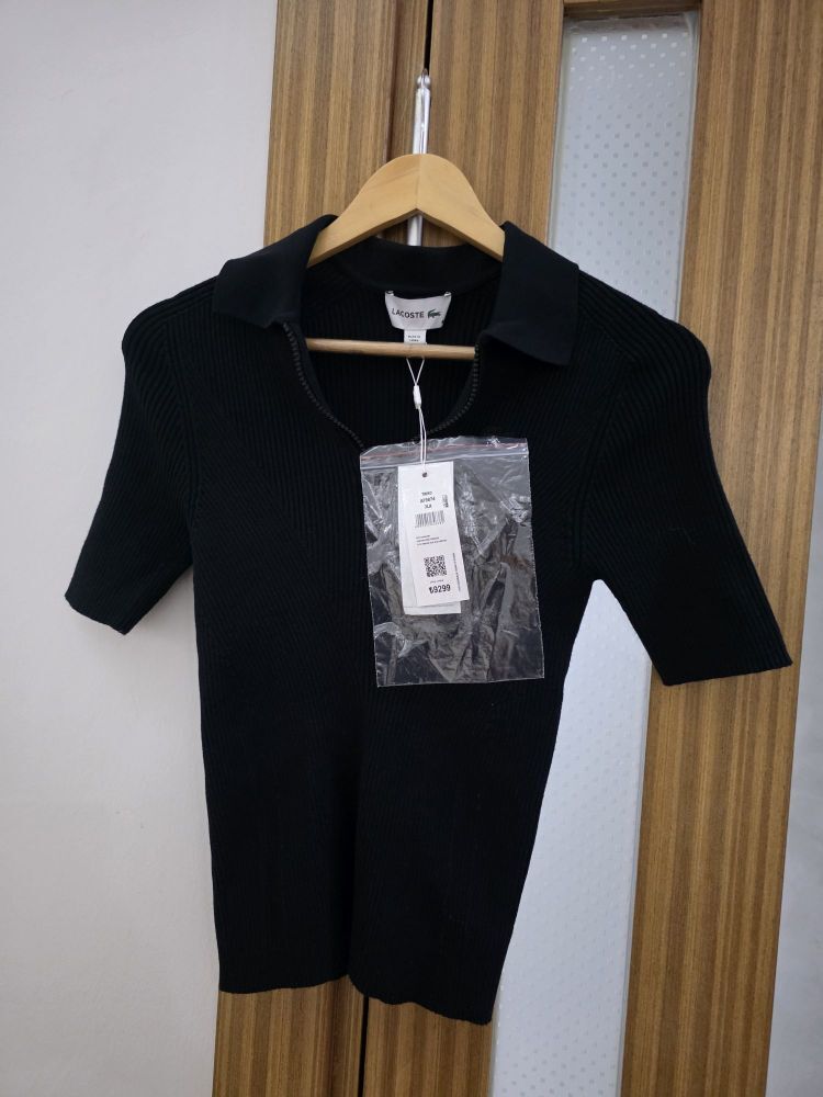 Lacoste Siyah Polo Yaka Kazak — görsel 2/5