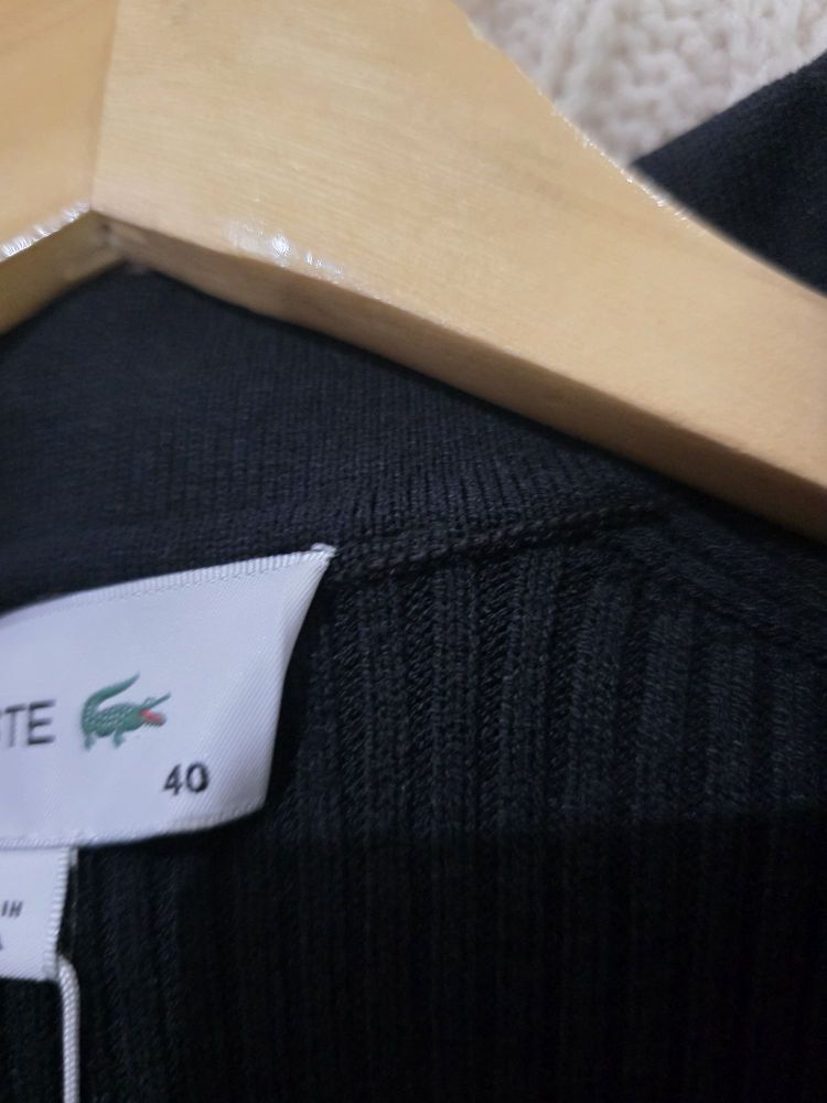 Lacoste Siyah Polo Yaka Kazak — görsel 5/5