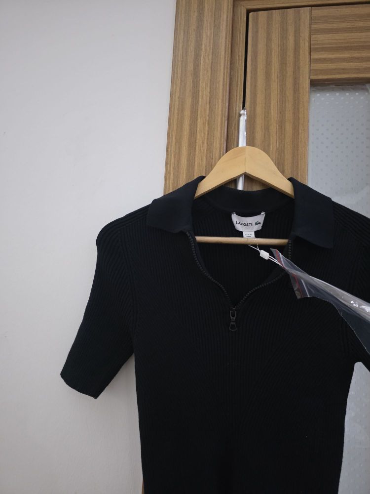 Lacoste Siyah Polo Yaka Kazak — görsel 3/5