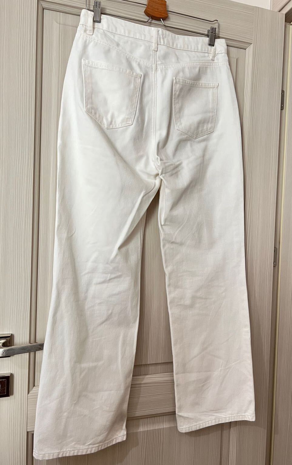 Beyaz\Ekru Wide Leg Jean Pantolon — görsel 3/5